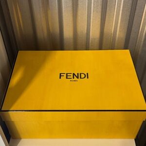 Authentic Fendi Roma Yellow Shoe Box Only – Empty – Display/Storage